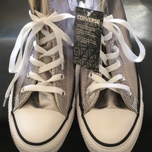glittery silver converse